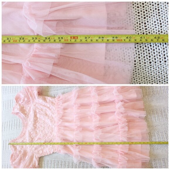 JessaKae Harper Pink Ruffled Midi Dress XL Tulle tiered Ballerina Cocktail Party - Picture 4 of 7